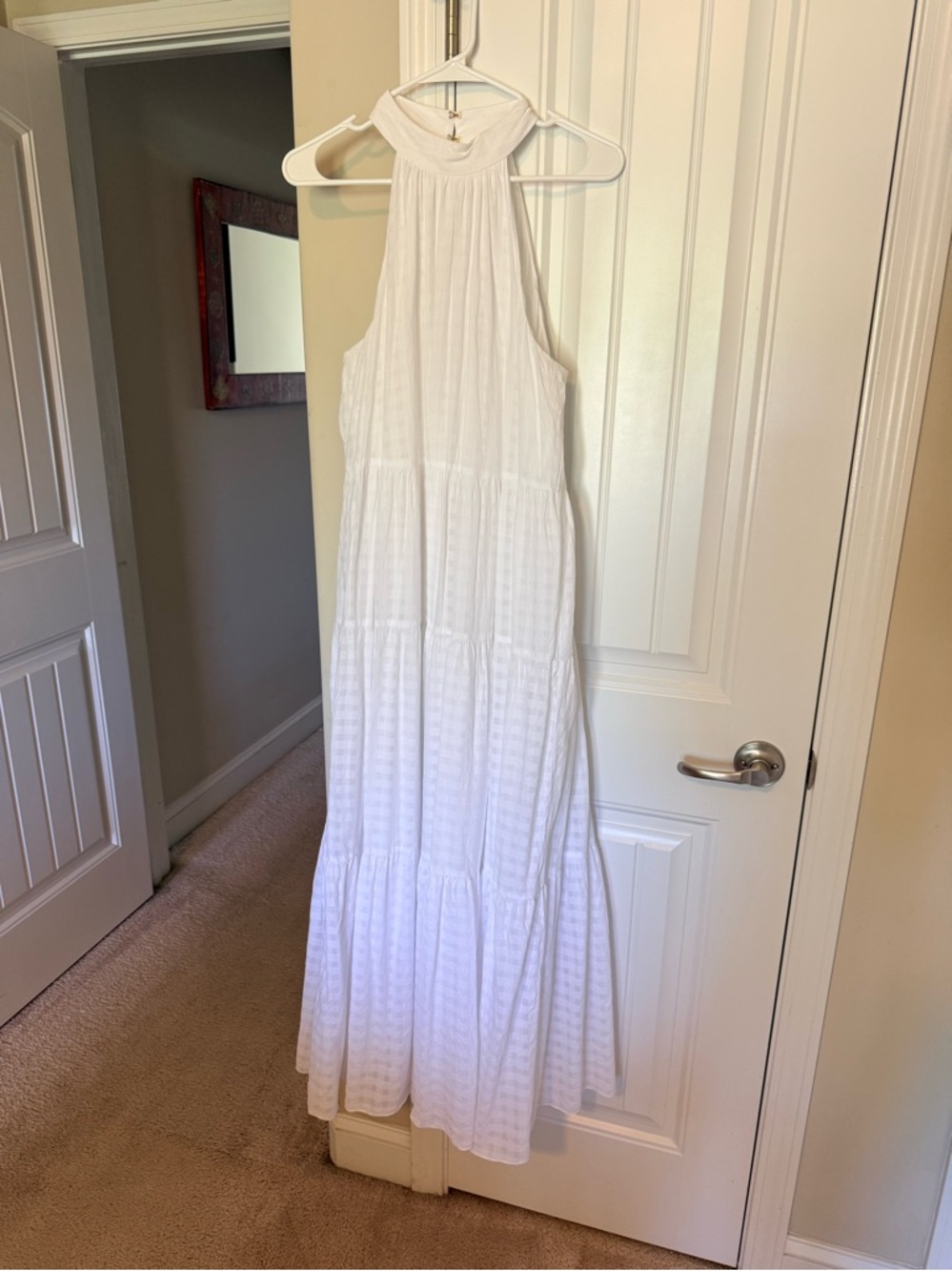 Trina Turk White Halter Tiered Maxi Dress - Classic Summer Style